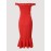 Solid Ruffle Hem Beading Trim Off Shoulder Tunic Dress, Sexy Party Bodycon Dresses, Women's Clothing