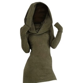 Solid Hooded Dress, Casual Long Sleeve Versatile Dress, Women's Clothing