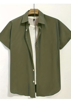 Men's Casual Thin Short Sleeve Shirt - Lightweight and Stylish Boho Shirt for Summer Vacation and Resort Wear