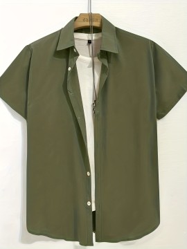 Men's Casual Thin Short Sleeve Shirt - Lightweight and Stylish Boho Shirt for Summer Vacation and Resort Wear