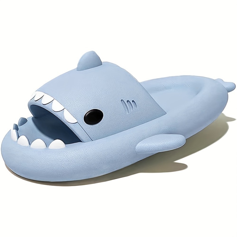 Adult's Fashion Thick Sole Slippers, Home Slippers With Shark Pattern