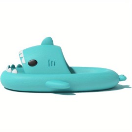 Adult's Fashion Thick Sole Slippers, Home Slippers With Shark Pattern