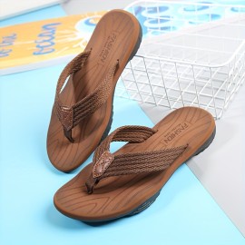 Men's Trendy Thong Sandals, Casual Non Slip Flip-flops Shoes Toe Post Sandals For Indoor Outdoor Walking, Beach Shoes For Spring And Summer