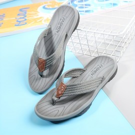 Men's Trendy Thong Sandals, Casual Non Slip Flip-flops Shoes Toe Post Sandals For Indoor Outdoor Walking, Beach Shoes For Spring And Summer