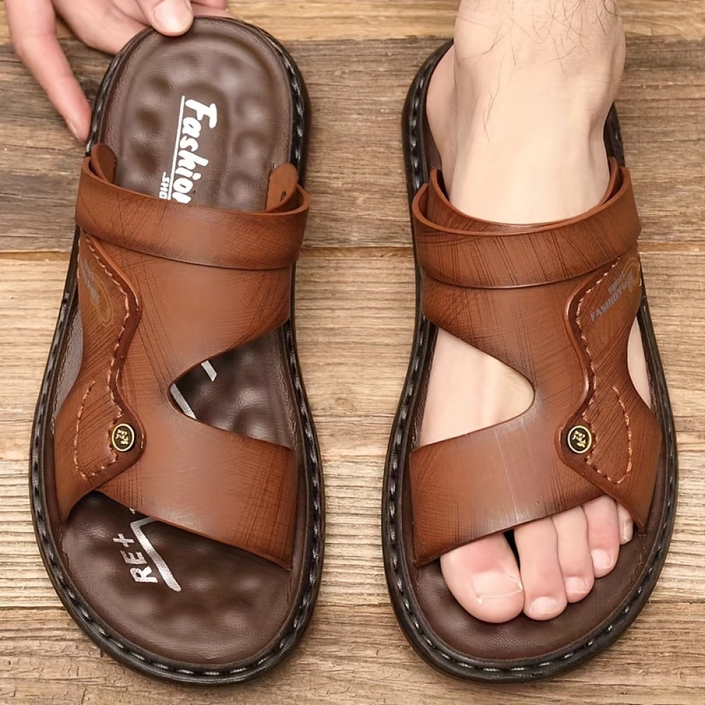 Men's Dual Purpose Sandals, Casual Hollow Out Non Slip Shoes, Open Toe Shoes For Outdoor Beach, Spring And Summer