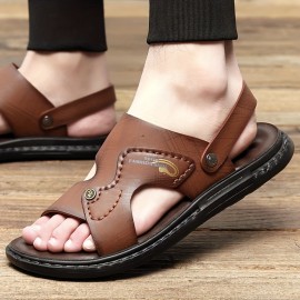 Men's Dual Purpose Sandals, Casual Hollow Out Non Slip Shoes, Open Toe Shoes For Outdoor Beach, Spring And Summer