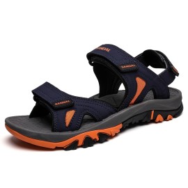 Men's Non-slip Hook And Loop Sandals, Durable Quick Dry Closed Toe Beach Shoes, Spring And Summer