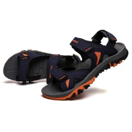 Men's Non-slip Hook And Loop Sandals, Durable Quick Dry Closed Toe Beach Shoes, Spring And Summer