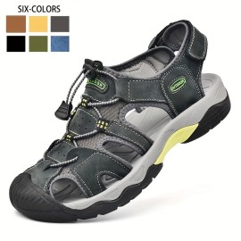 PLUS SIZE Men's Breathable Trendy Sandals, Comfy Non Slip Casual Shoes For Men's Outdoor Activities