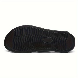 Men's Synthetic Thong Sandals, Casual Non Slip Flip-flops Shoes Toe Post Sandals For Indoor Outdoor Beach, Spring And Summer