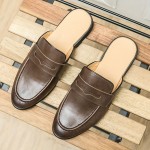 Men's Slip-on Mules, Casual Walking Slippers Outdoor, Backless Penny Loafers, Open Back Shoes