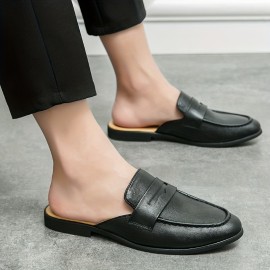 Men's Slip-on Mules, Casual Walking Slippers Outdoor, Backless Penny Loafers, Open Back Shoes