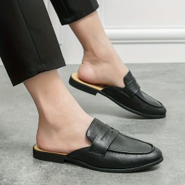 Men's Slip-on Mules, Casual Walking Slippers Outdoor, Backless Penny Loafers, Open Back Shoes