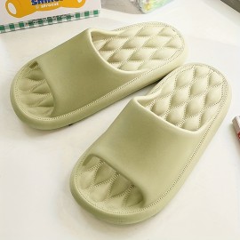 Men's PLUS SIZE Solid Slides, Non Slip Quick-drying Open Toe Slippers For Indoor Walking And Shower