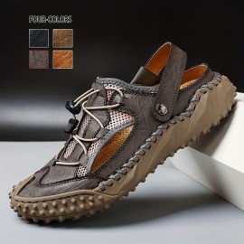 Men's Stitch Non-Slip Sandals, Wear-resistant Comfy Beach Shoes, Summer