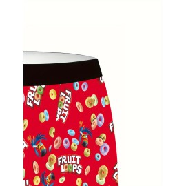 1pc Men's Plus Size Food Graphic Boxer Briefs - Breathable And Comfy Sports Trunks