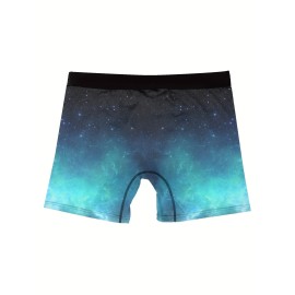 Men's Full Print Boxers Briefs, Novelty Funny Happy Underwear, High Stretch Breathable Comfy Boxers Trunks