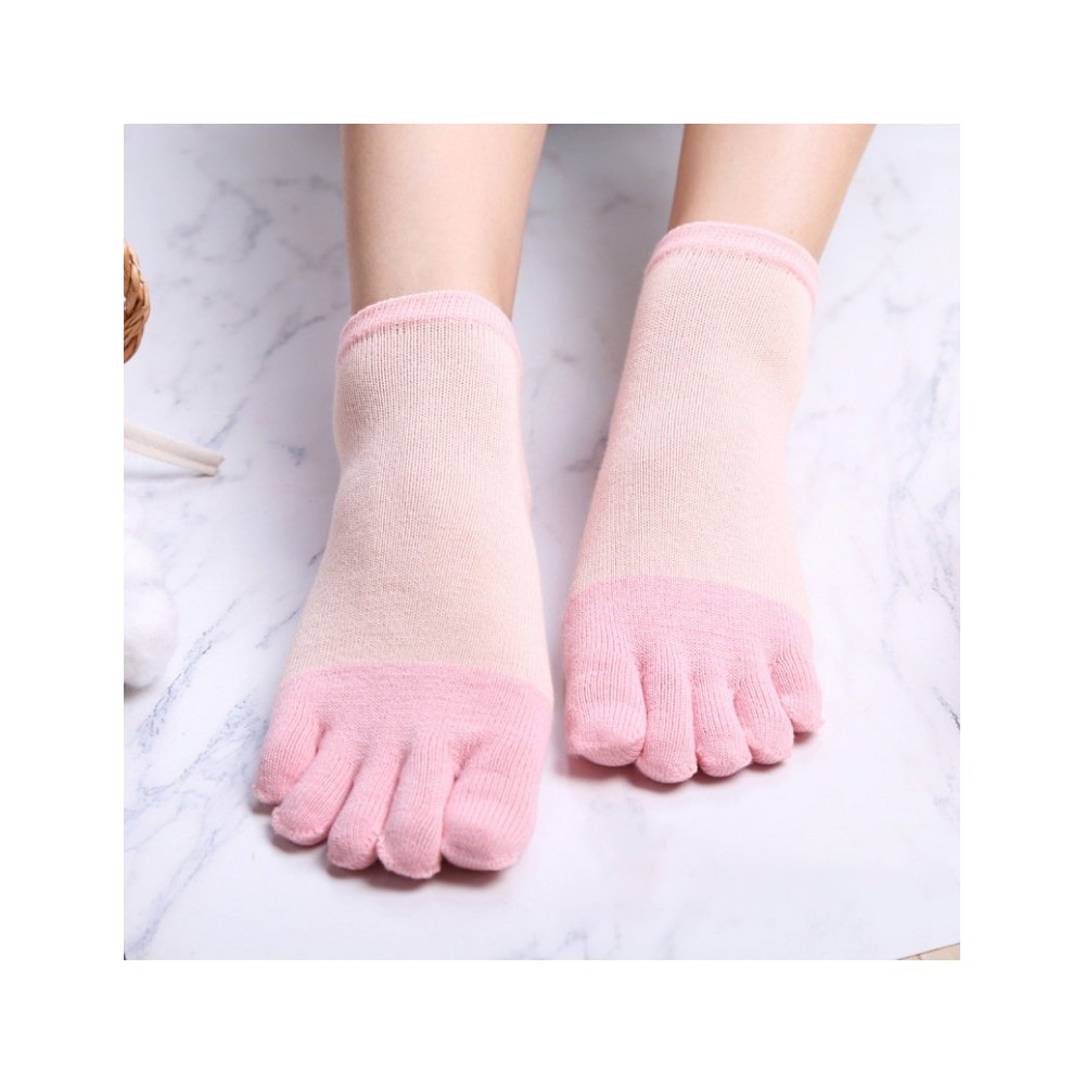 Women Short Tube Five-finger Socks Casual Soft Thick Breathable Soft Deodorant Combination Socks