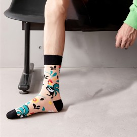 Music Festival Casual Crew Socks, Funny Colorful Chicken Pattern Mid Tube Socks, Women's Stockings & Hosiery