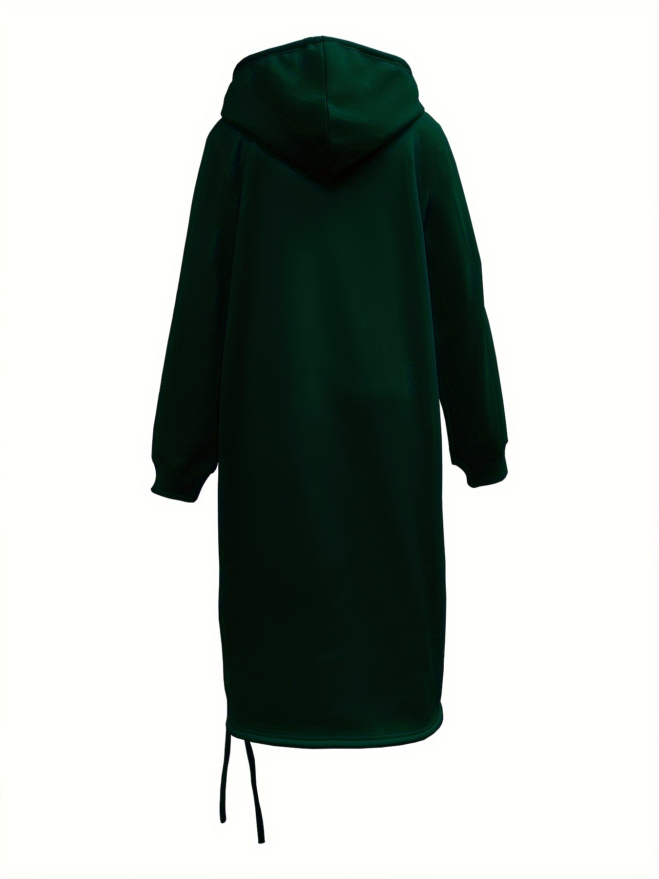 drawstring split hooded dress casual solid long sleeve midi dress womens clothing details 16