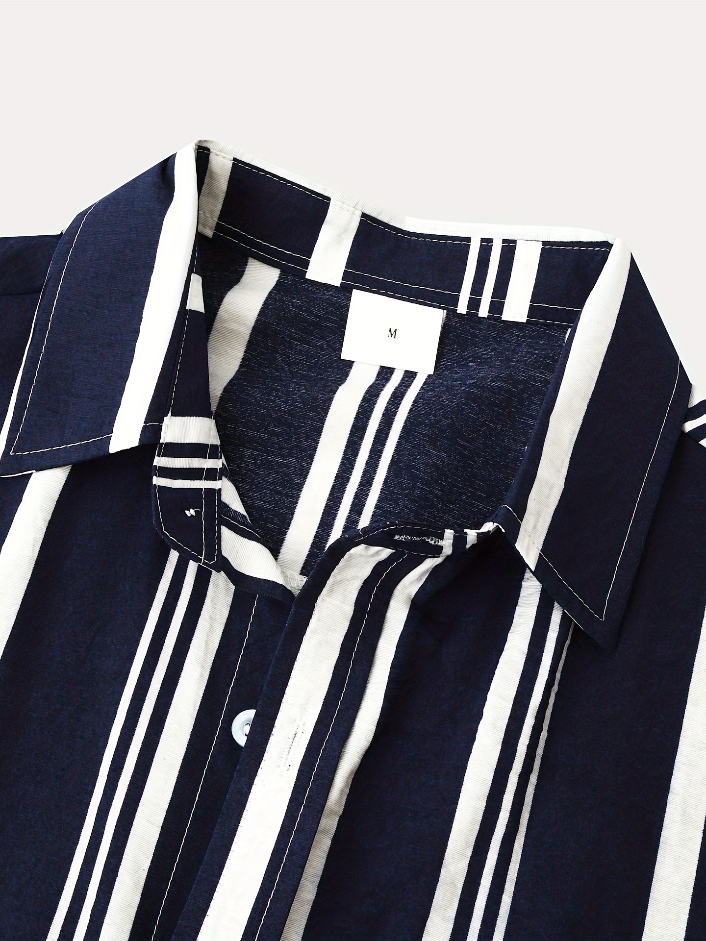 stripe pattern mens casual thin short sleeve lapel shirt mens shirt for spring summer resort vacation details 25