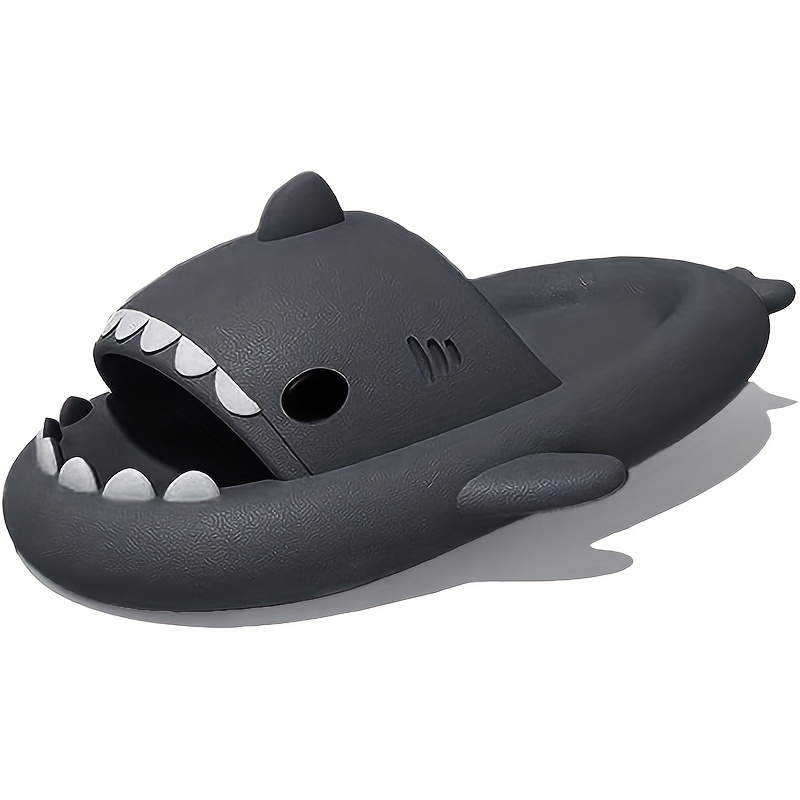 adults fashion thick sole slippers home slippers with shark pattern details 3