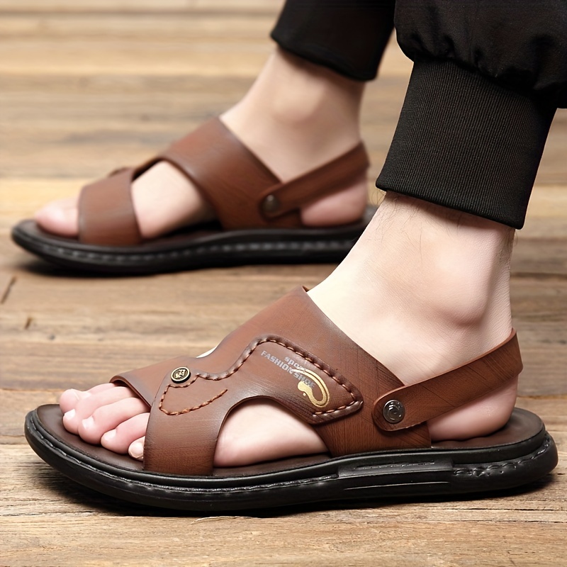 mens dual purpose sandals casual hollow out non slip shoes open toe shoes for outdoor beach spring and summer details 5