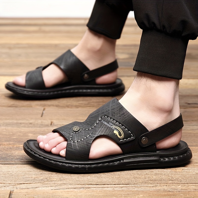 mens dual purpose sandals casual hollow out non slip shoes open toe shoes for outdoor beach spring and summer details 6