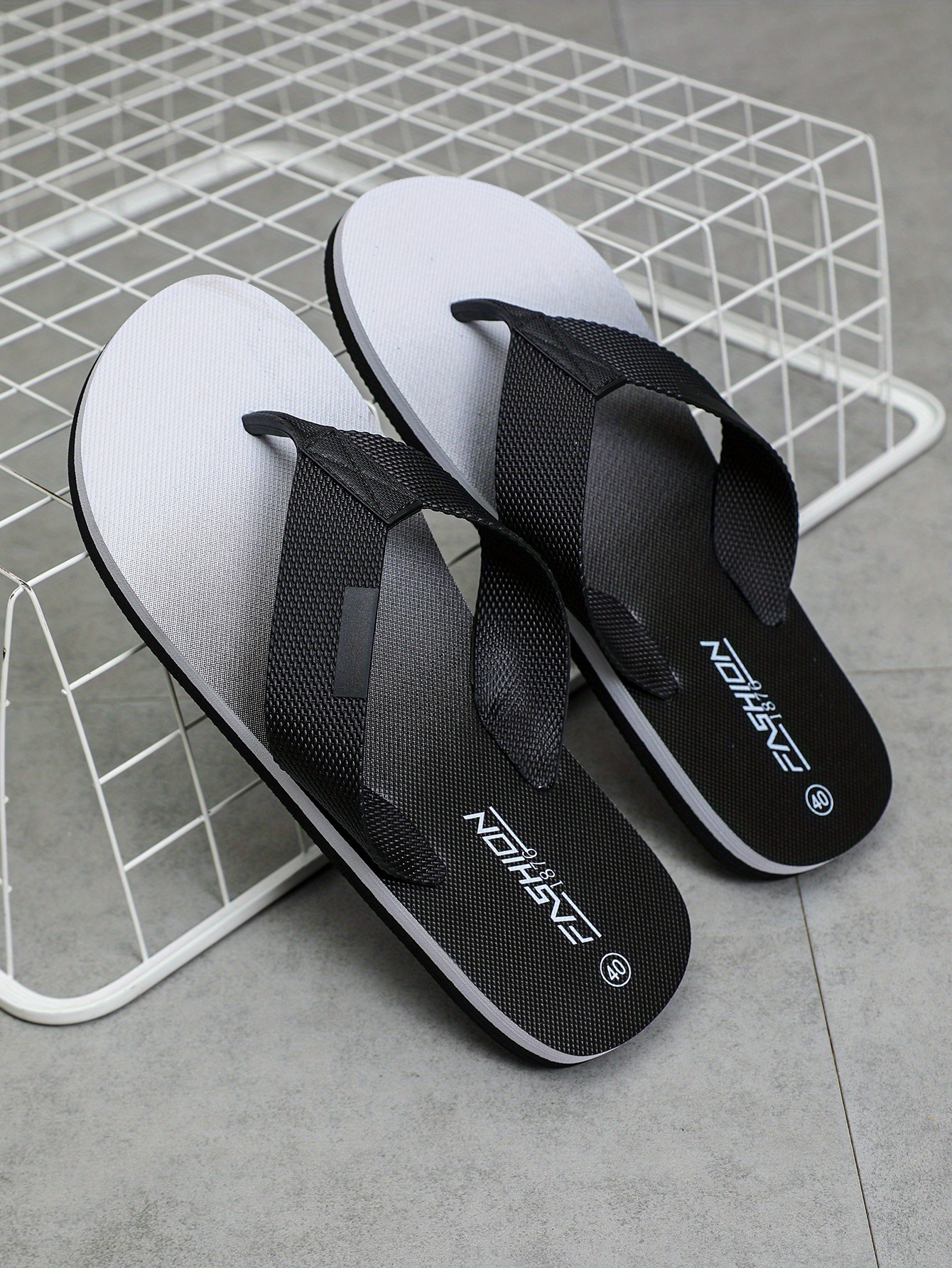 mens ombre thong sandals casual non slip flip flops shoes toe post sandals for indoor outdoor beach shower spring and summer details 0