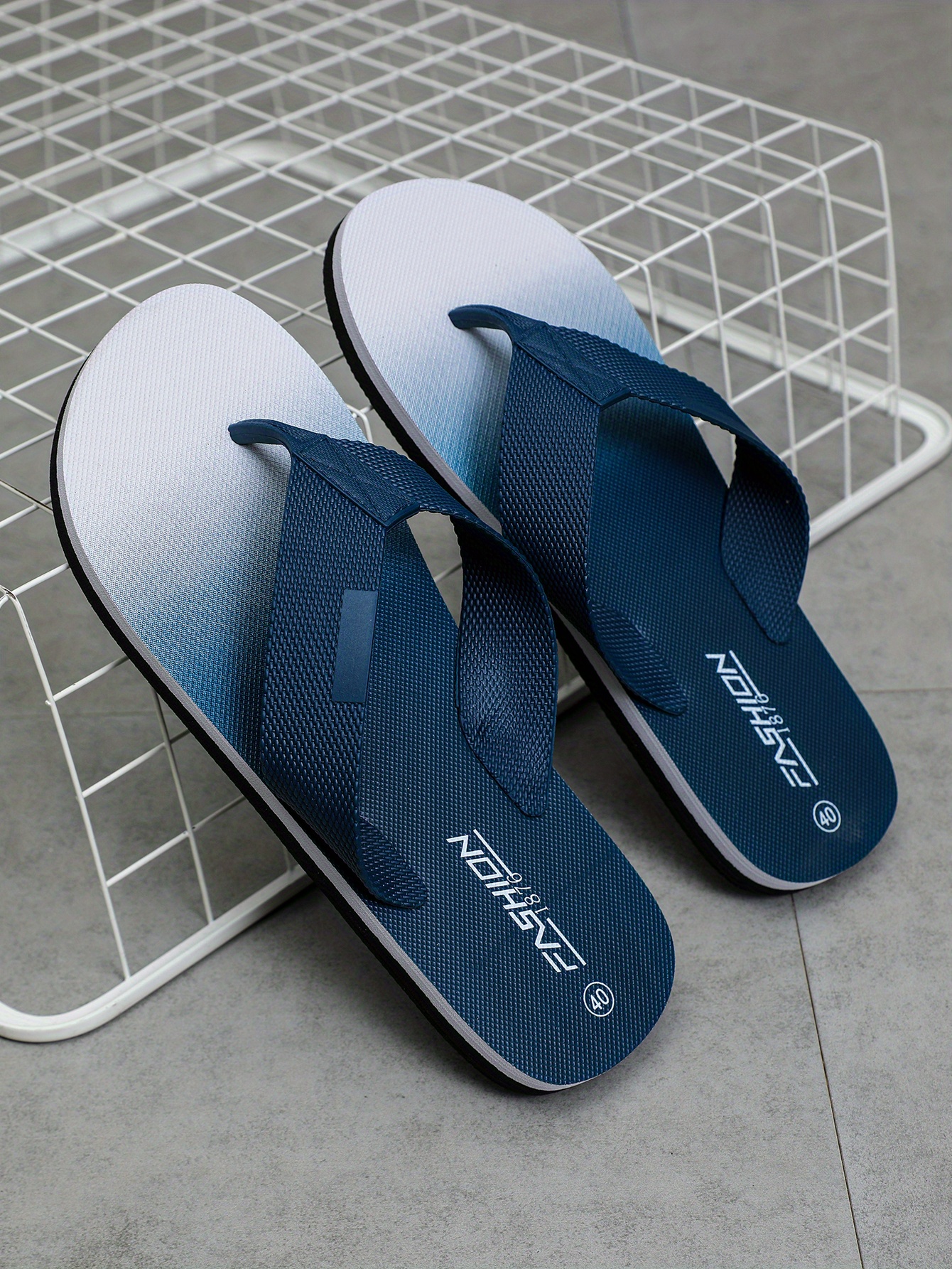 mens ombre thong sandals casual non slip flip flops shoes toe post sandals for indoor outdoor beach shower spring and summer details 2