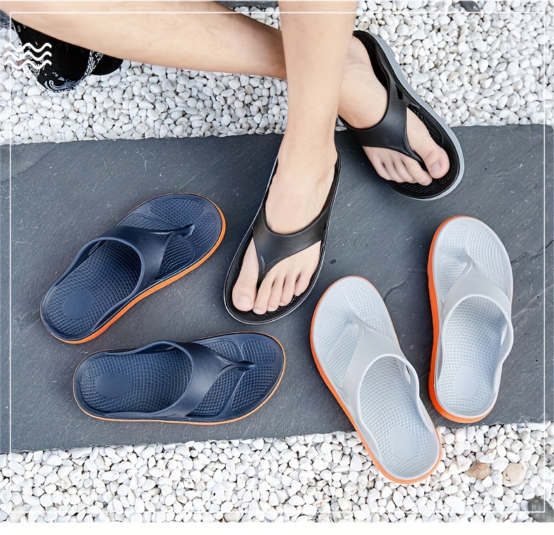 plus size mens trendy thong sandals casual lightweight flip flops shoes toe post sandals for indoor outdoor beach shower spring and summer details 1