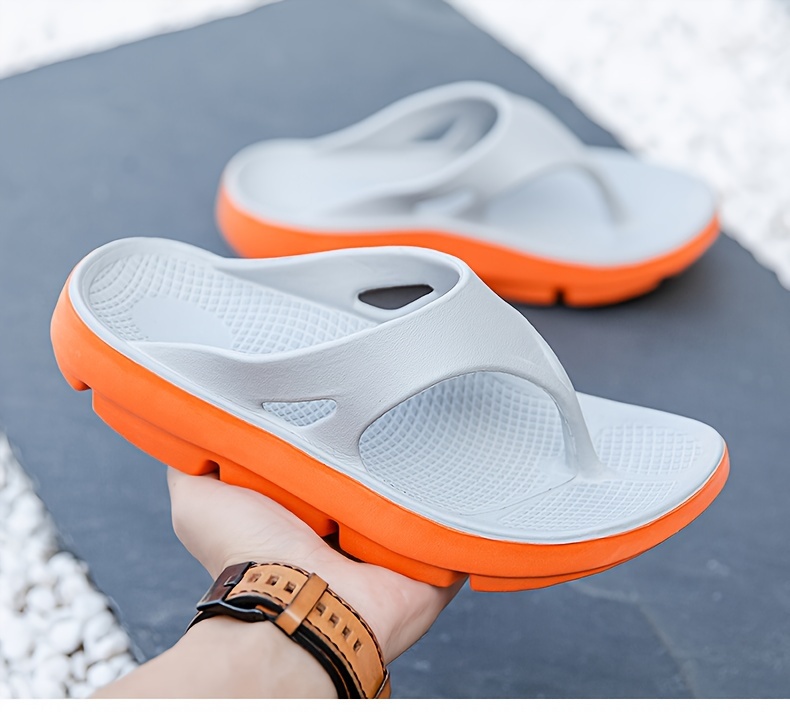 plus size mens trendy thong sandals casual lightweight flip flops shoes toe post sandals for indoor outdoor beach shower spring and summer details 3