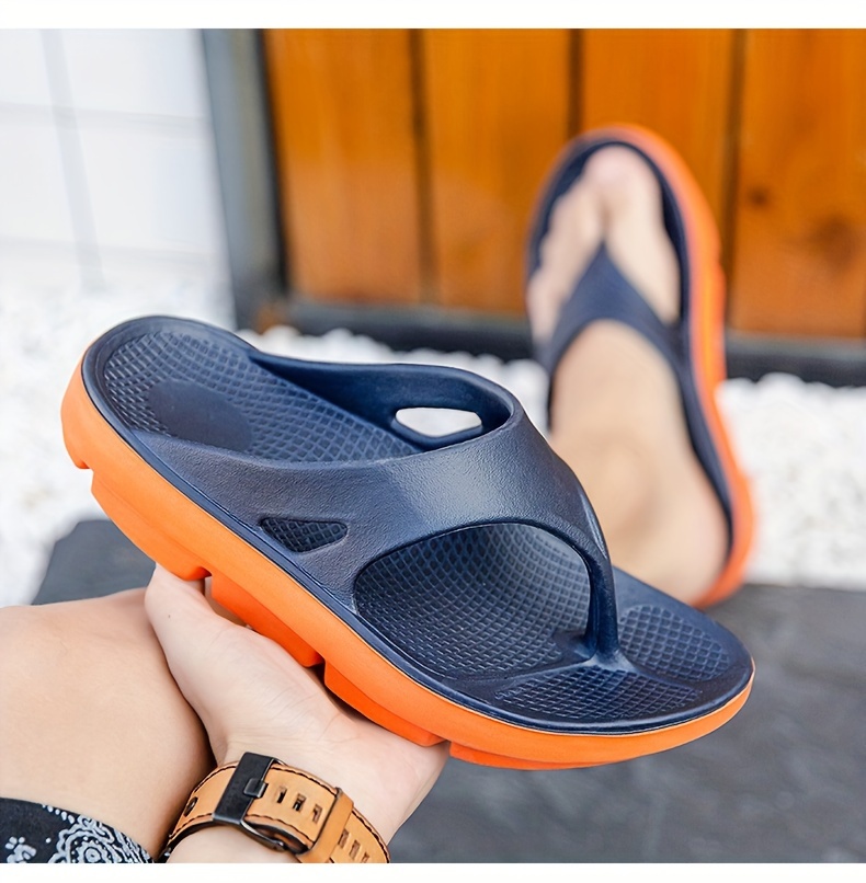 plus size mens trendy thong sandals casual lightweight flip flops shoes toe post sandals for indoor outdoor beach shower spring and summer details 5