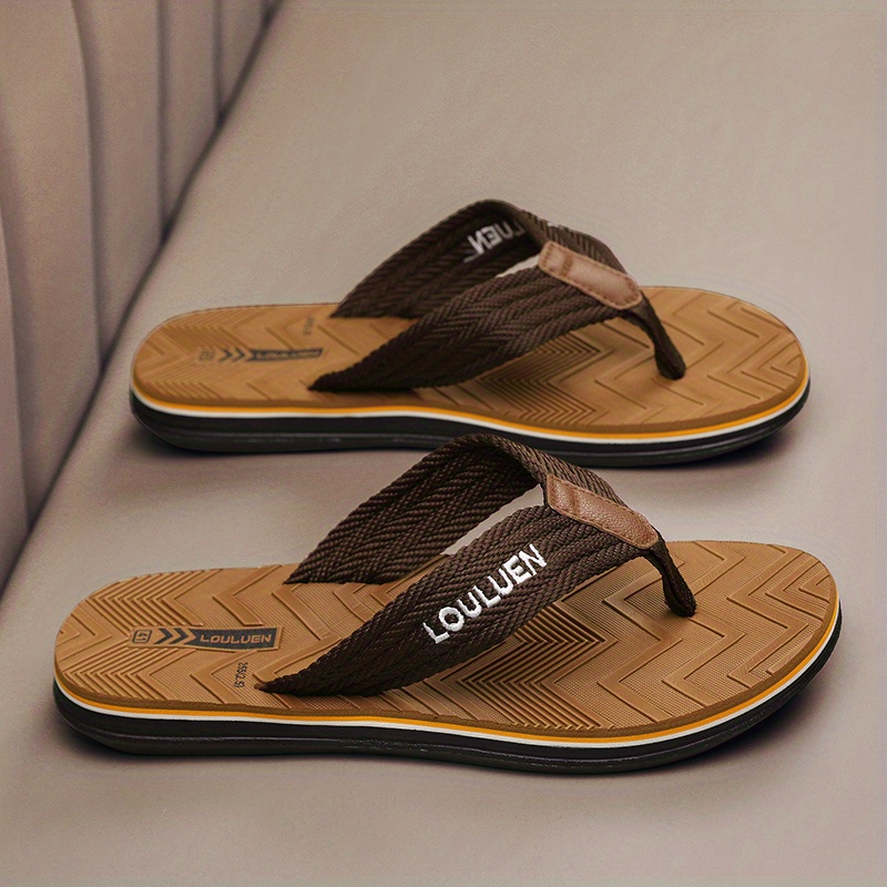 mens casual strap outdoor slip on flip flops with assorted colors details 1