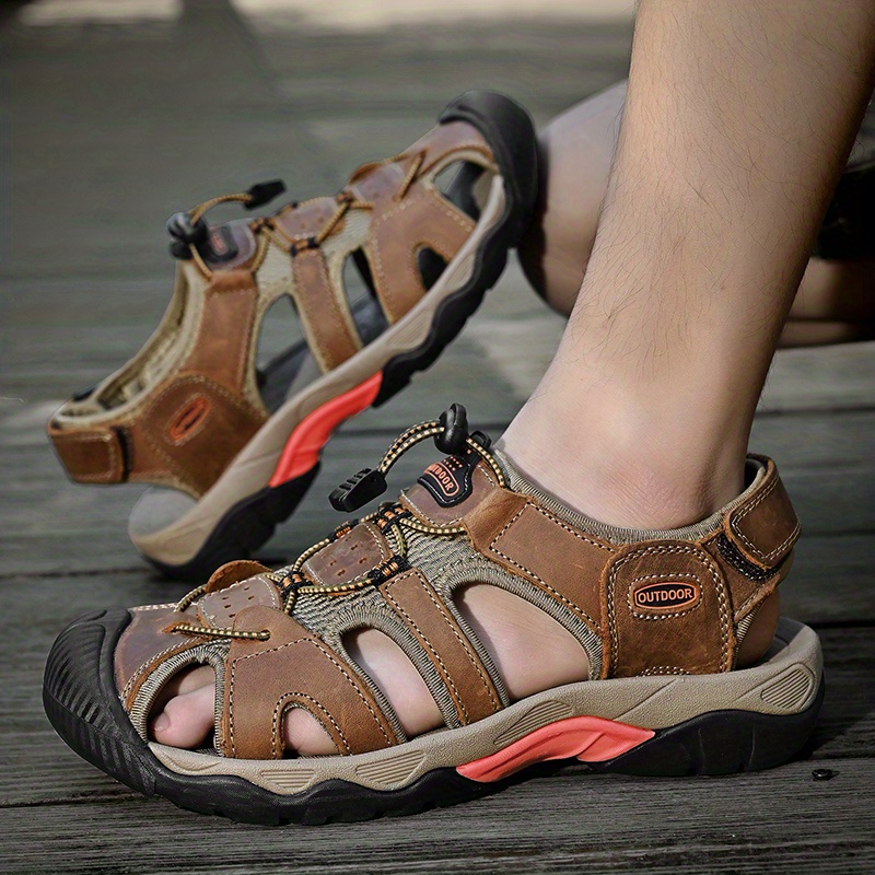 sandals, mens sandals durable non slip outdoor hiking trekking sandals comfy beach shoes spring and summer details 2